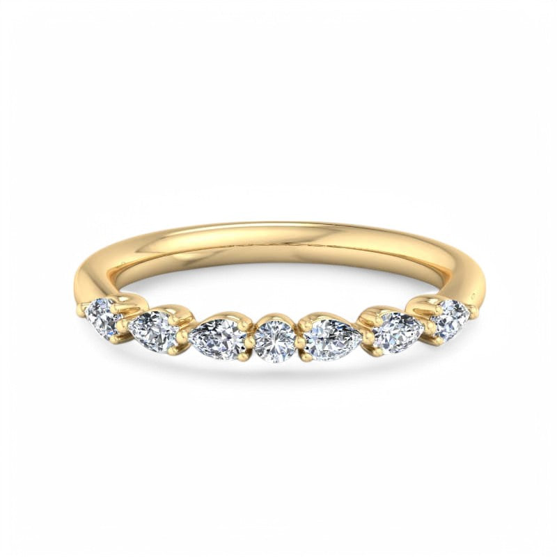 5/8 TCW Pear Cut Lab Grown Diamond wedding Band