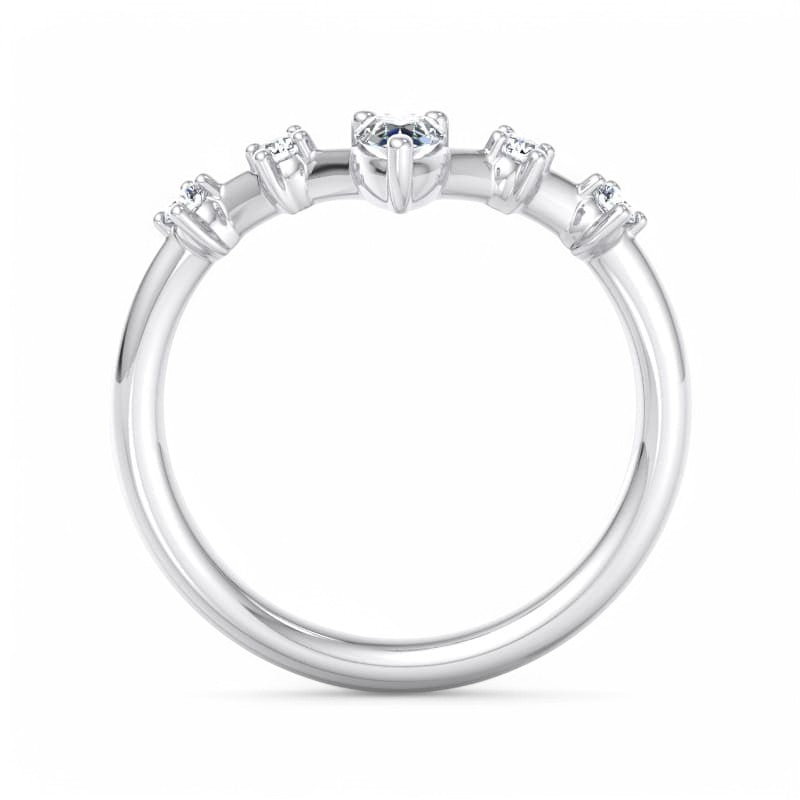 1/4Ct Pear shaped Lab Grown Diamond Stacking Curved wedding band