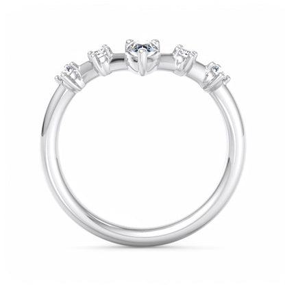 1/4Ct Pear shaped Lab Grown Diamond Stacking Curved wedding band