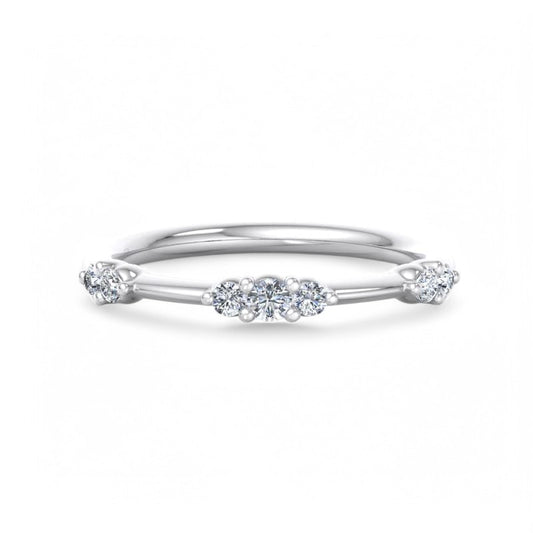 1/5 ct Eternity Lab Grown Diamond Wedding Band Floating Bubble Band