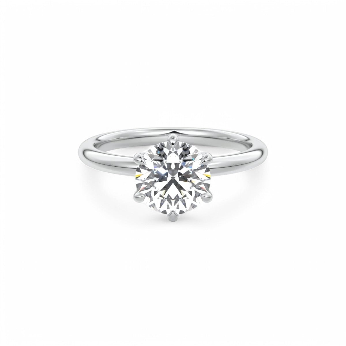 2.00ct Round Cut Lab Grown Diamond Solitaire Engagement Ring 14k White Gold