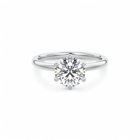 2.00ct Round Cut Lab Grown Diamond Solitaire Engagement Ring 14k White Gold
