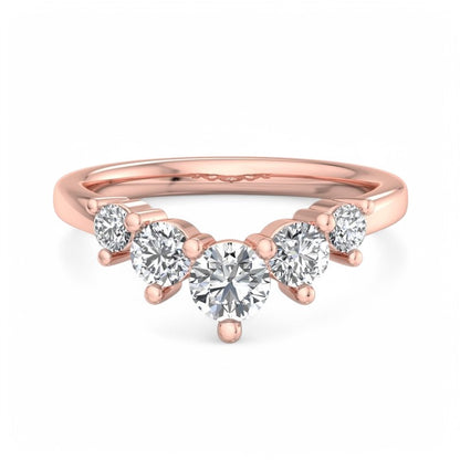 Diamond Curved wedding band