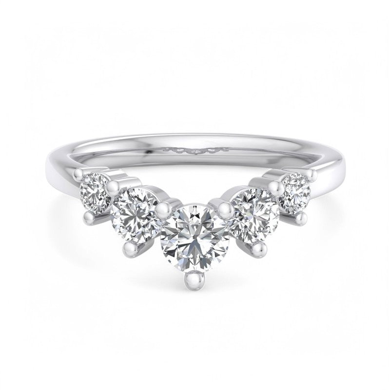 1.00Ct Lab Grown Diamond Stacking Curved wedding band
