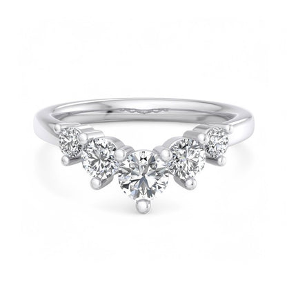   lab grown curved wedding band