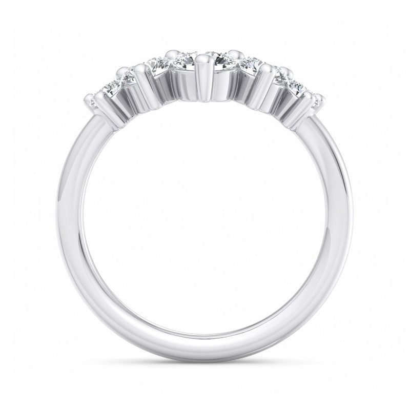 1.00Ct Lab Grown Diamond Stacking Curved wedding band