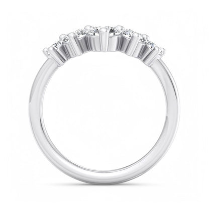 1.00Ct Lab Grown Diamond Stacking Curved wedding band