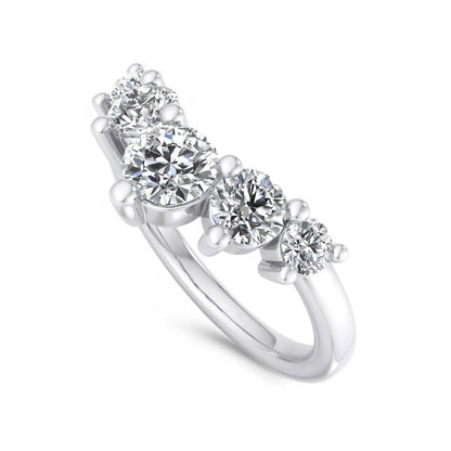   lab grown curved wedding band ring