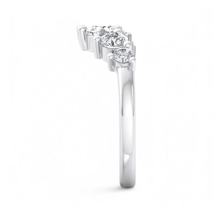 1.00Ct Lab Grown Diamond Stacking Curved wedding band