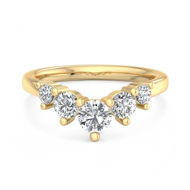 1.00Ct Lab Grown Diamond Stacking Curved wedding band