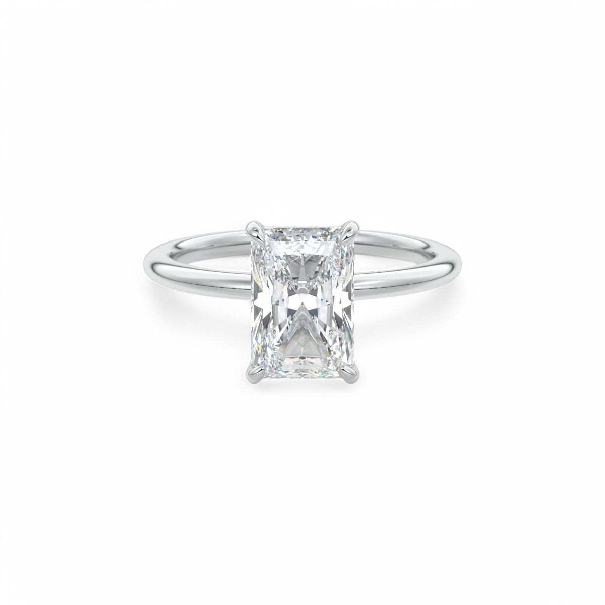 F/VS 2.00Ct Radiant Cut Lab Grown Diamond Hidden Halo Engagement Ring in 14k Yellow Gold