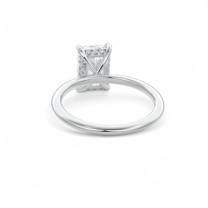 F/VS 2.00Ct Radiant Cut Lab Grown Diamond Hidden Halo Engagement Ring in 14k Yellow Gold