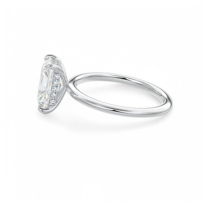 F/VS 2.00Ct Radiant Cut Lab Grown Diamond Hidden Halo Engagement Ring in 14k Yellow Gold