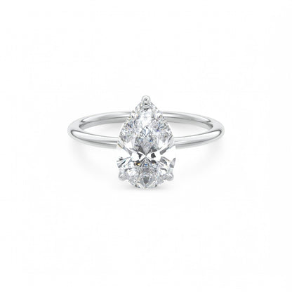 1.50 Ct Pear cut Solitaire Lab Grown Diamond Engagement Ring 14k White Gold