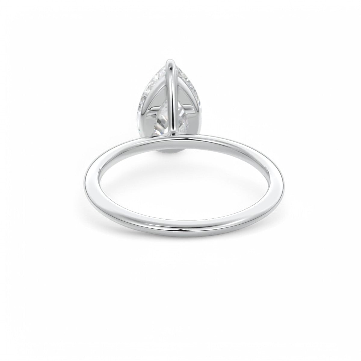 1.50 Ct Pear cut Solitaire Lab Grown Diamond Engagement Ring 14k White Gold