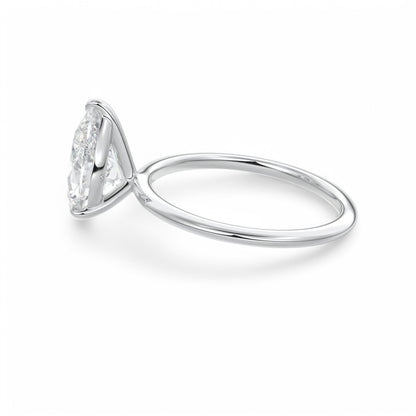 1.50 Ct Pear cut Solitaire Lab Grown Diamond Engagement Ring 14k White Gold