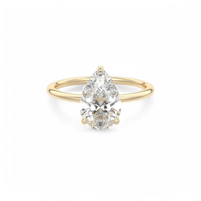 1.50 Ct Pear cut Solitaire Lab Grown Diamond Engagement Ring 14k White Gold