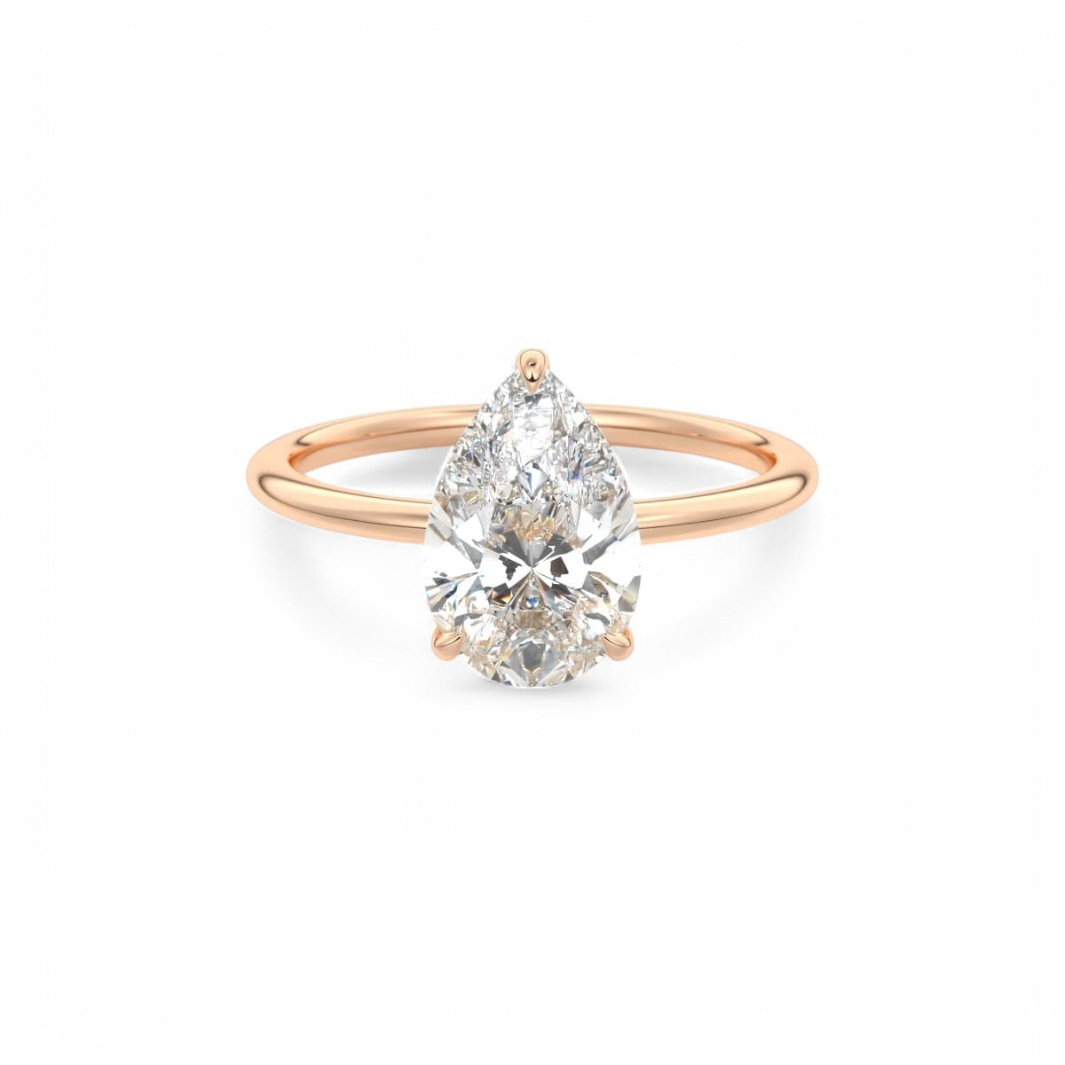 1.50 Ct Pear cut Solitaire Lab Grown Diamond Engagement Ring 14k White Gold