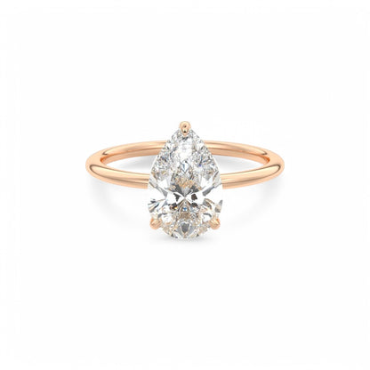 1.50 Ct Pear cut Solitaire Lab Grown Diamond Engagement Ring 14k White Gold