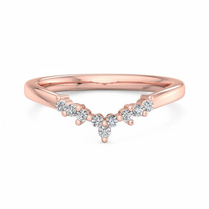 1/8Ct Round cut Lab Grown Diamond Stacking Curved wedding band