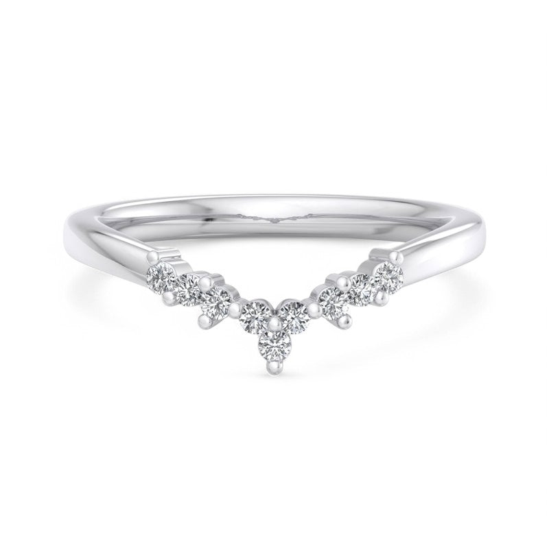 1/8Ct Round cut Lab Grown Diamond Stacking Curved wedding band