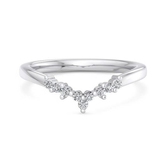 1/8Ct Round cut Lab Grown Diamond Stacking Curved wedding band
