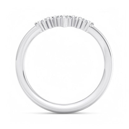 1/8Ct Round cut Lab Grown Diamond Stacking Curved wedding band