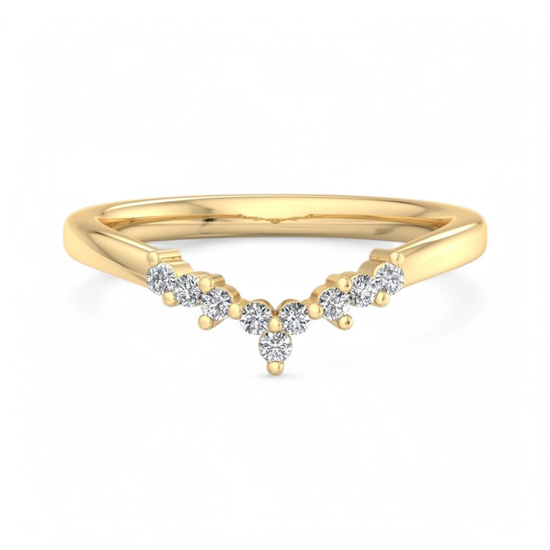 1/8Ct Round cut Lab Grown Diamond Stacking Curved wedding band