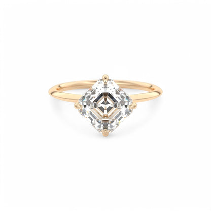 2.00Ct Asscher Cut Lab Grown Diamond Engagement Ring in 14k White Gold