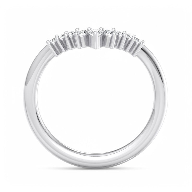 1/5Ct Pear & Round Cut Lab Grown Diamond Stacking Curved wedding band