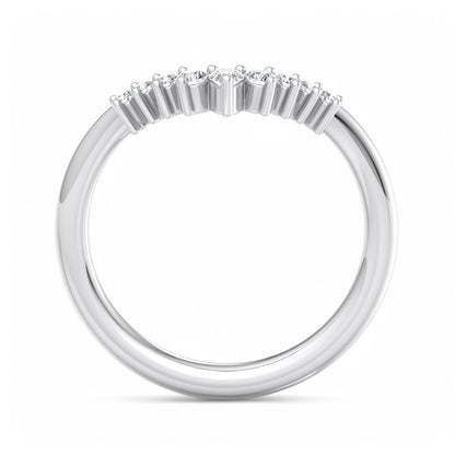 1/5Ct Pear & Round Cut Lab Grown Diamond Stacking Curved wedding band