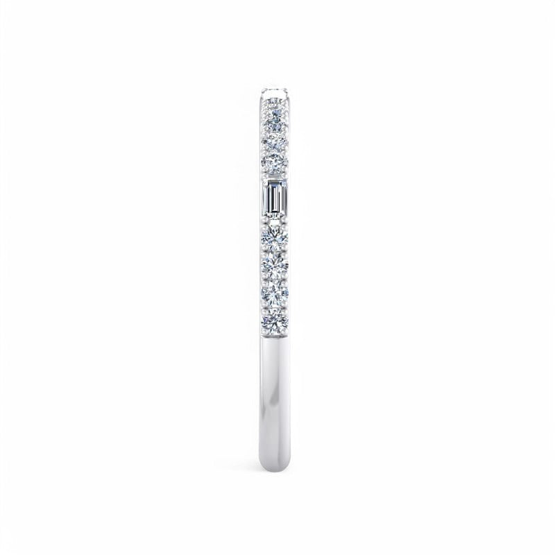 1/4 ct Baguette And Round Cut Colorless Lab Grown Diamond Wedding Band