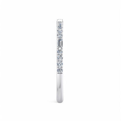 1/4 ct Baguette And Round Cut Colorless Lab Grown Diamond Wedding Band