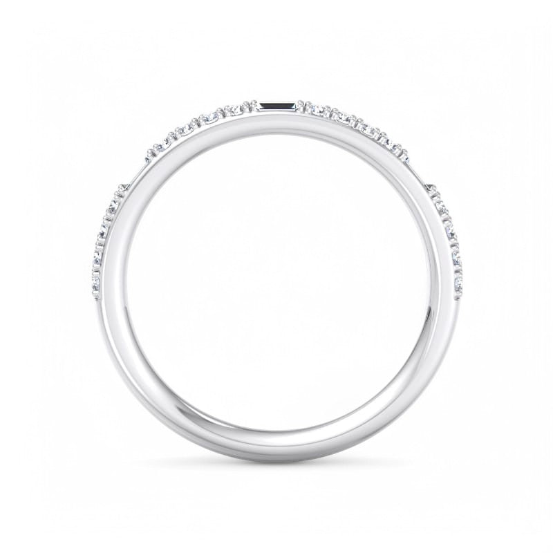 1/4 ct Baguette And Round Cut Colorless Lab Grown Diamond Wedding Band