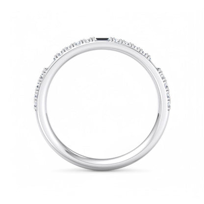 1/4 ct Baguette And Round Cut Colorless Lab Grown Diamond Wedding Band