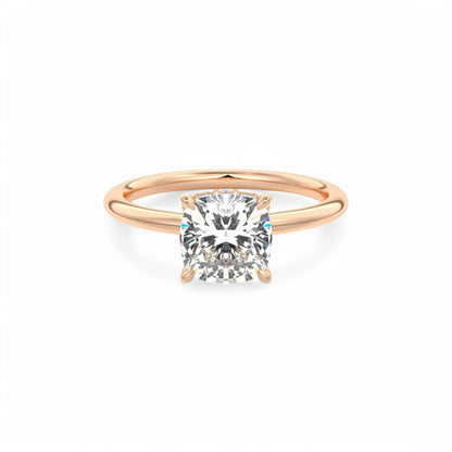 1.50Ct Cushion Cut Lab Grown Diamond Hidden Halo Engagement Ring in 14k White Gold