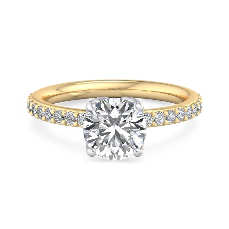 1.50CT Round Cut Lab Grown Diamond Solitaire With Accent Engagement Ring