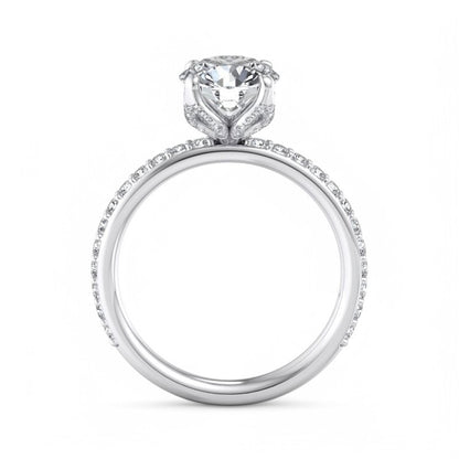 1.50CT Round Cut Lab Grown Diamond Solitaire With Accent Engagement Ring
