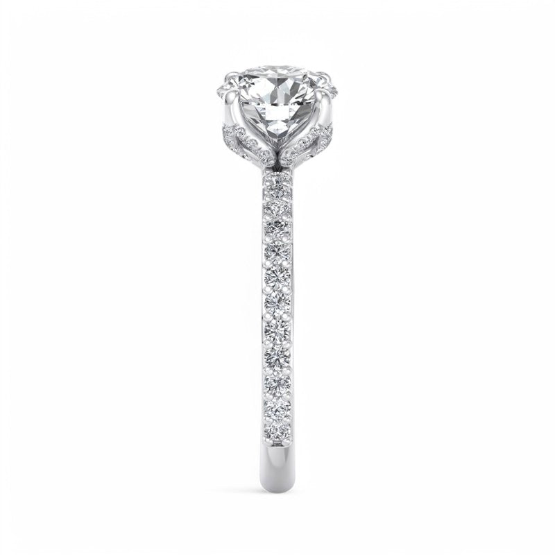 1.375ct Asscher Cut Lab Grown Diamond Accent Set Engagement Ring