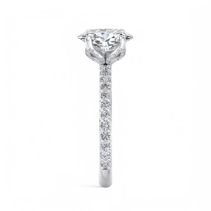 1.5 CT Oval Cut Lab Grown Diamond Engagement Ring for Women