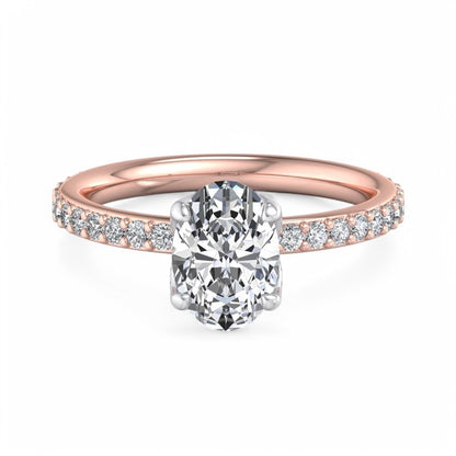 1.5 CT Oval Cut Lab Grown Diamond Engagement Ring for Women