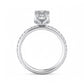 1.5 CT Radiant Cut Lab Grown Solitaire Hidden Halo Half Eternity Engagement Ring