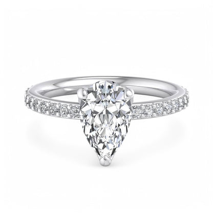 Pear Cut Lab Grown Diamond Ring