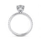 1.50ct Pear Cut Solitaire Engagement Ring with Hidden Halo Pave Setting