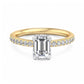 2.0ct Emerald cut  Lab Grown Diamond Solitaire Engagement Ring with Hidden Halo Pave Setting