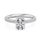 1. 5/8 ct Elongated Cushion Cut Lab Grown Diamond Solitaire Engagement Ring, Pave Wedding Ring