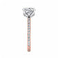 1. 5/8 ct Elongated Cushion Cut Lab Grown Diamond Solitaire Engagement Ring, Pave Wedding Ring