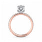 1. 5/8 ct Elongated Cushion Cut Lab Grown Diamond Solitaire Engagement Ring, Pave Wedding Ring