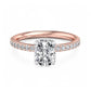 1. 5/8 ct Elongated Cushion Cut Lab Grown Diamond Solitaire Engagement Ring, Pave Wedding Ring