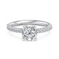 1. 1/4ct Cushion Cut Lab Grown Diamond Solitaire Engagement Ring, Pave Wedding Ring